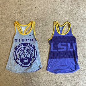 Two Nike LSU Tank Tops